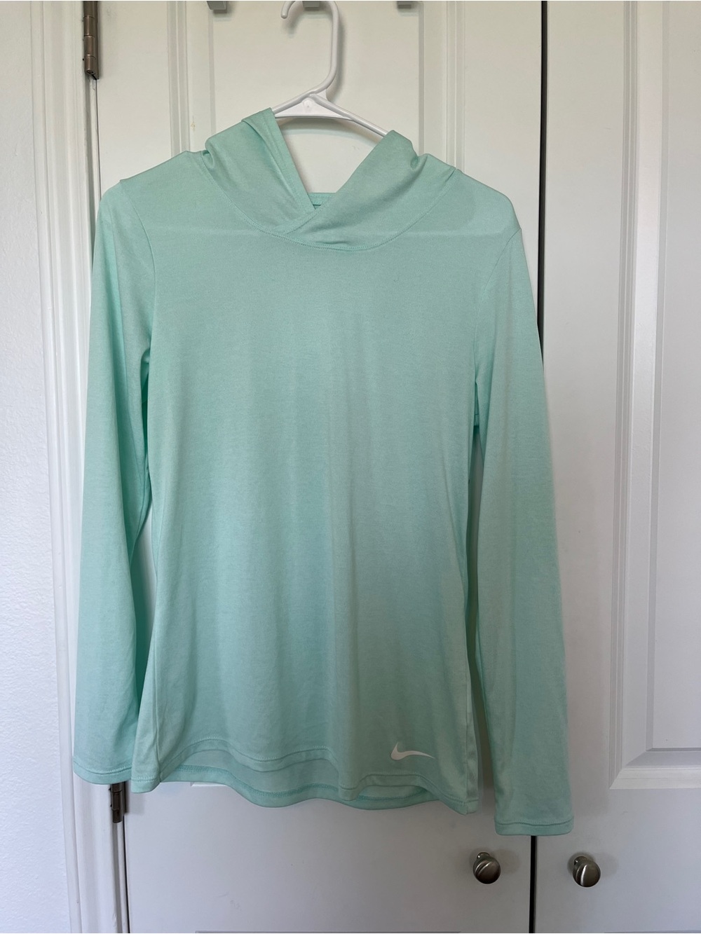 Nike Mint Green Hooded Long Sleeve Top
